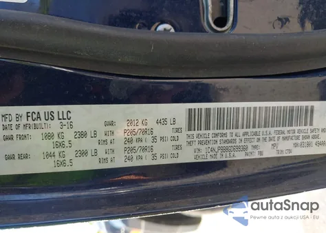 2016 Jeep Patriot Sport z USA, uszkodzony, nr VIN 1C4NJPBB8GD699360